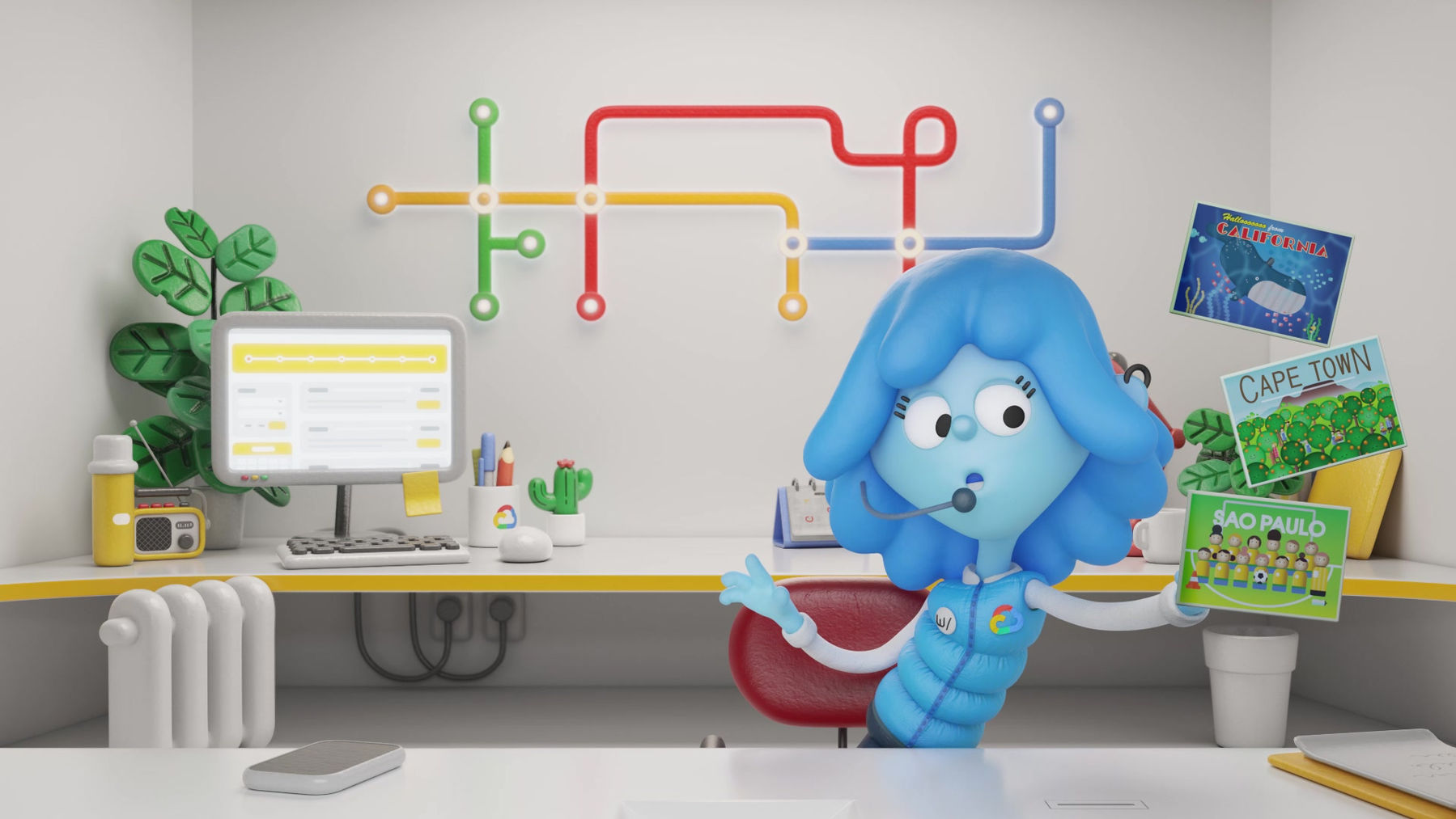 Google Davos Animated Content